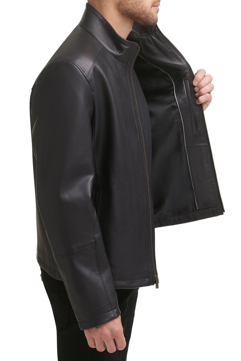 Classic Leather Moto Jacket, Alternate, color, BLACK