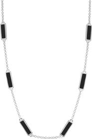 SPHERA MILANO Synthetic Onyx Bar Station Necklace