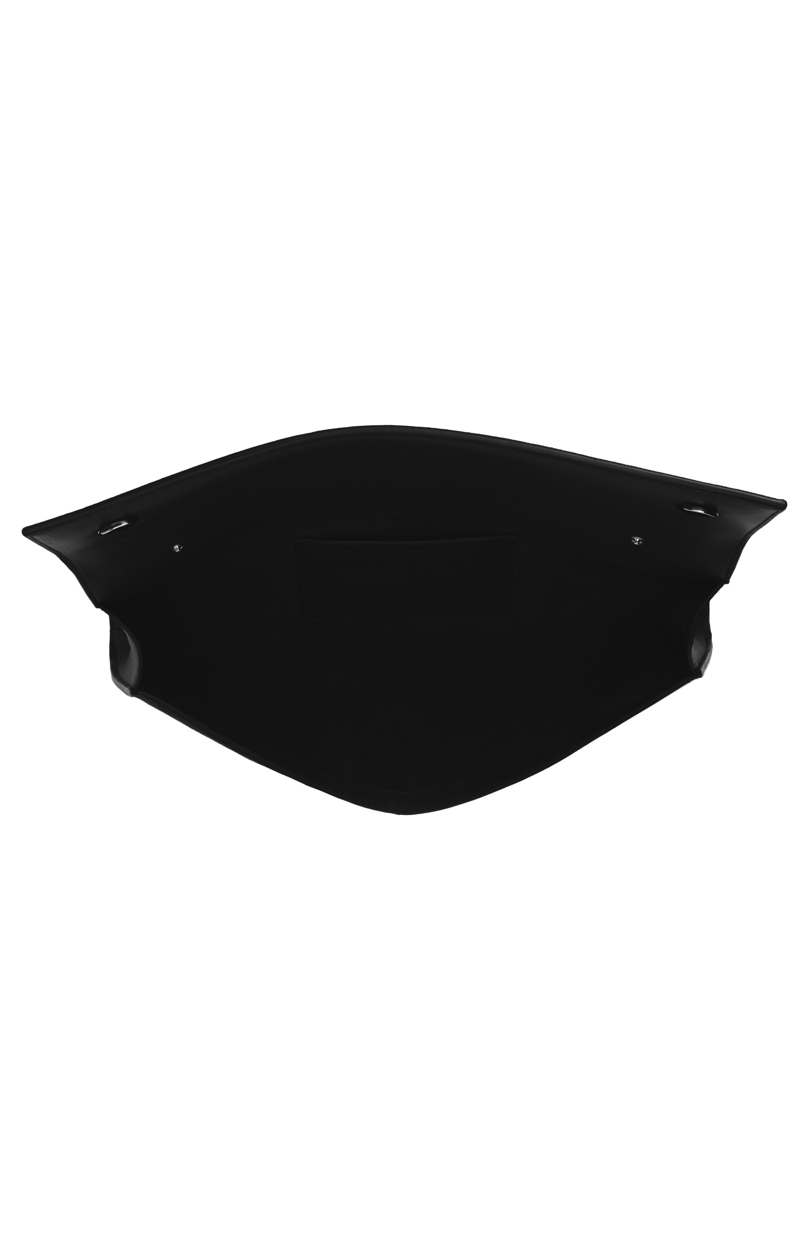 Hex Calfskin Clutch, Alternate, color, BLACK