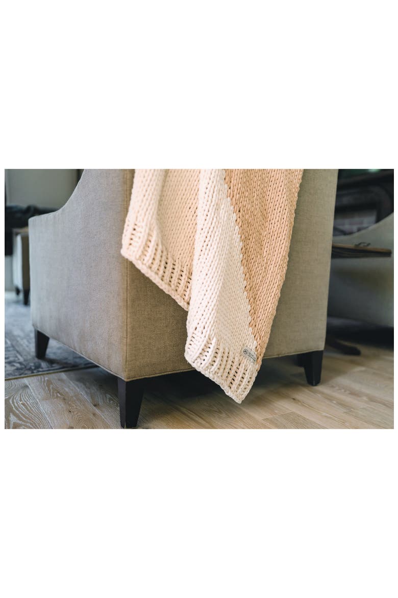 Chenille Knit Throw Blanket, Alternate, color, LATTE LIGHT GREY