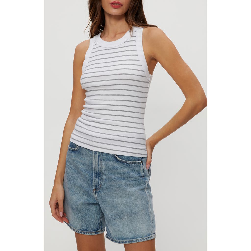 Michael Stars Gina Stripe Rib Tank In Multi
