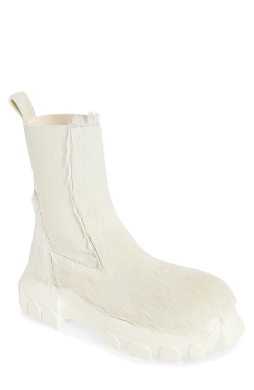 Rick Owens Beatle Bozo Tractor Genuine Calf Hair Chelsea Boot