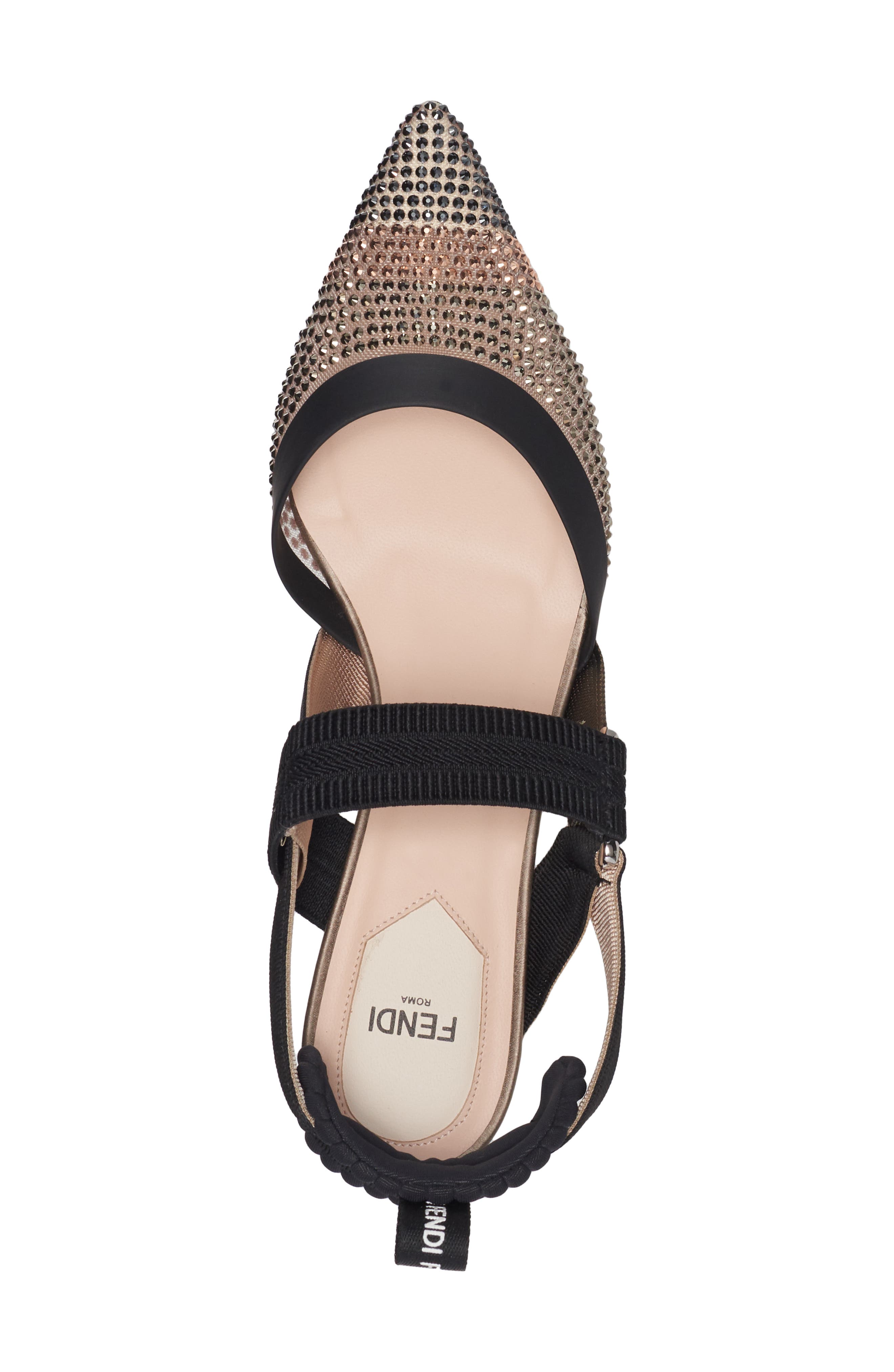 Fendi Colibri Strass Embellished Pointed Toe Slingback Pump, Alternate, color, 