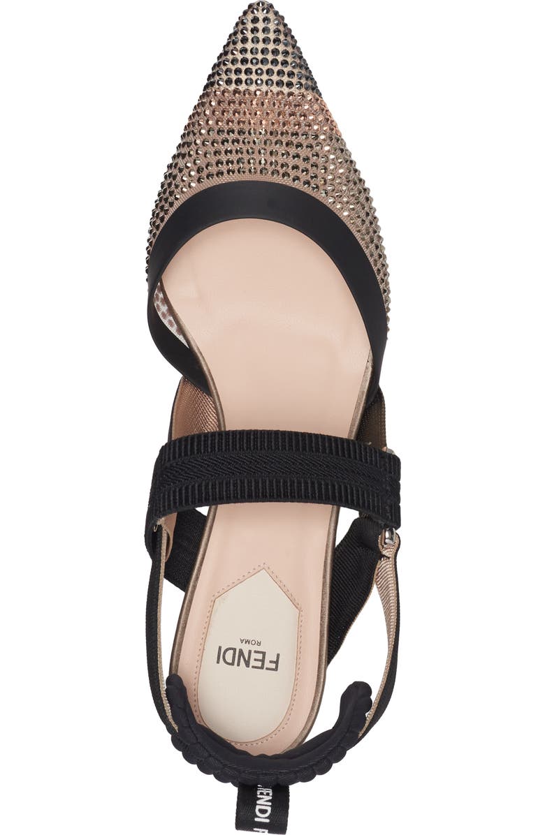 Fendi Colibri Strass Embellished Pointed Toe Slingback Pump, Alternate, color,