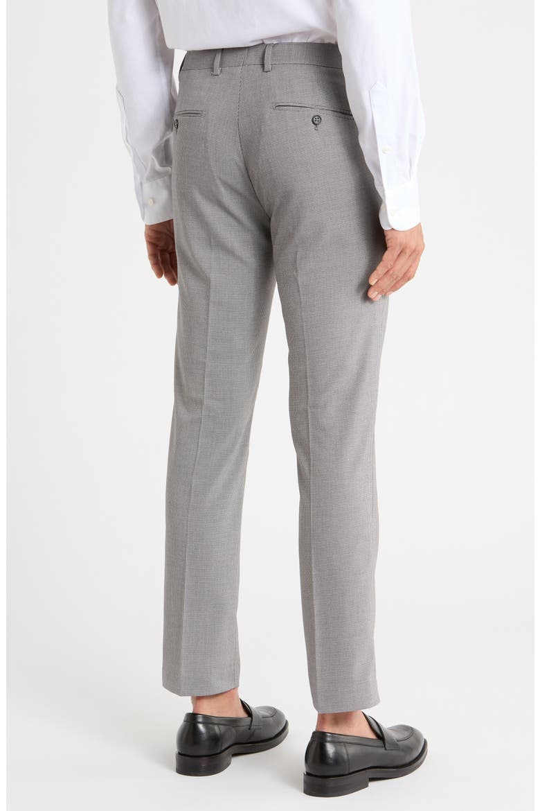 Trim Fit Flat Front Trousers, Alternate, color, BLACK/ WHITE