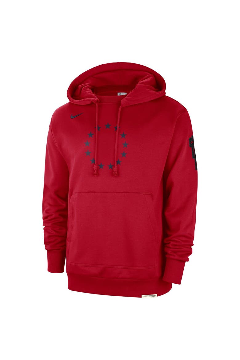 Men's Nike Red Philadelphia 76ers 2023/24 City Edition Courtside Standard Issue Pullover Hoodie, Alternate, color, Red