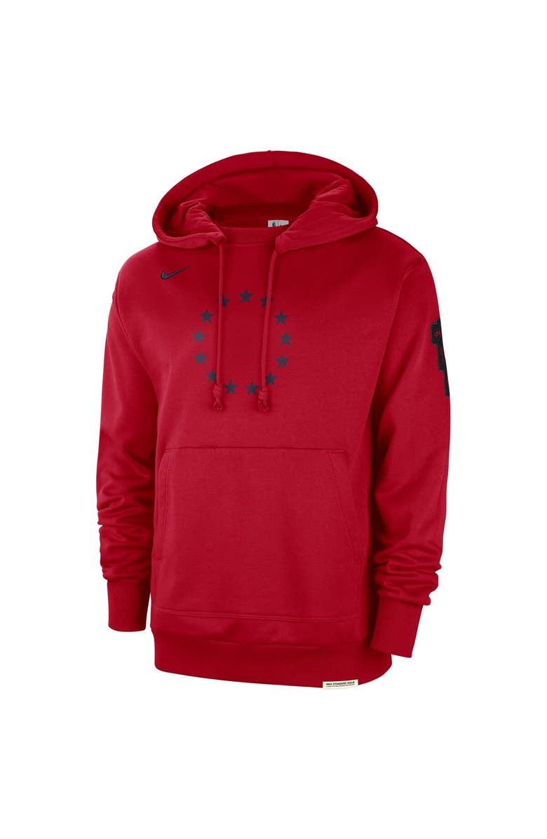 Nike Men's Nike Red Philadelphia 76ers 2023/24 City Edition Courtside Standard Issue Pullover Hoodie, Alternate, color, 