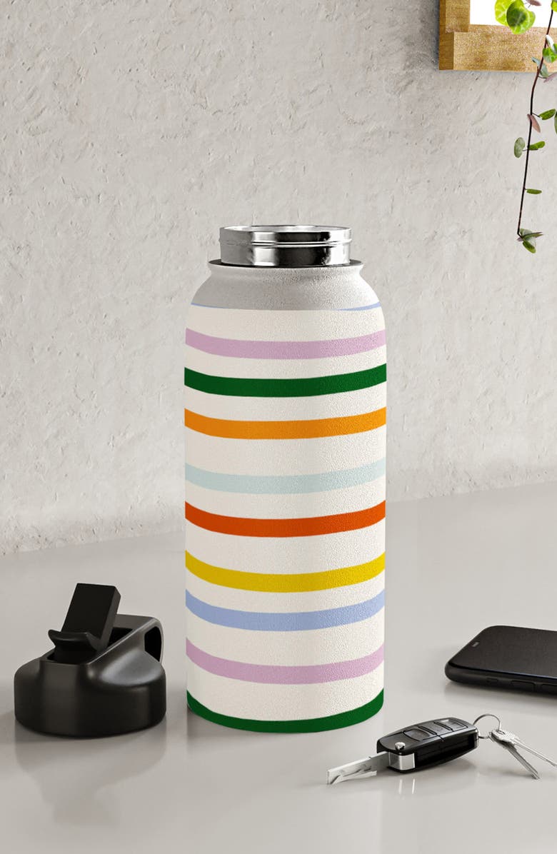 Deny Designs Lane and Lucia Retro Rainbow Water Bottle, Alternate, color, 