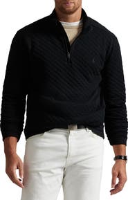 Polo Ralph Lauren Big & Tall Microquilted Jersey Mockneck 1/4-zip Pullover
