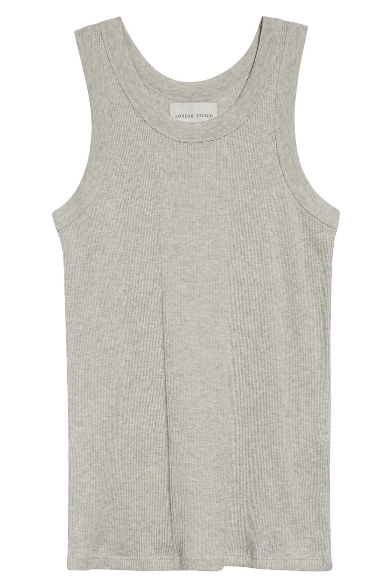 Limba Mercerized Cotton Rib Tank, Alternate, color, GREY MELANGE