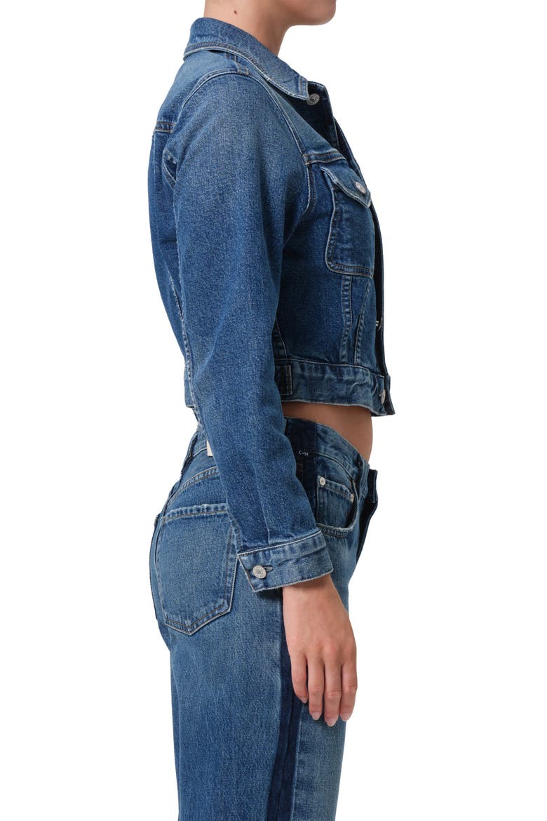 Charisse Shrunken Denim Jacket, Alternate, color, BRIAR DARK INDIGO