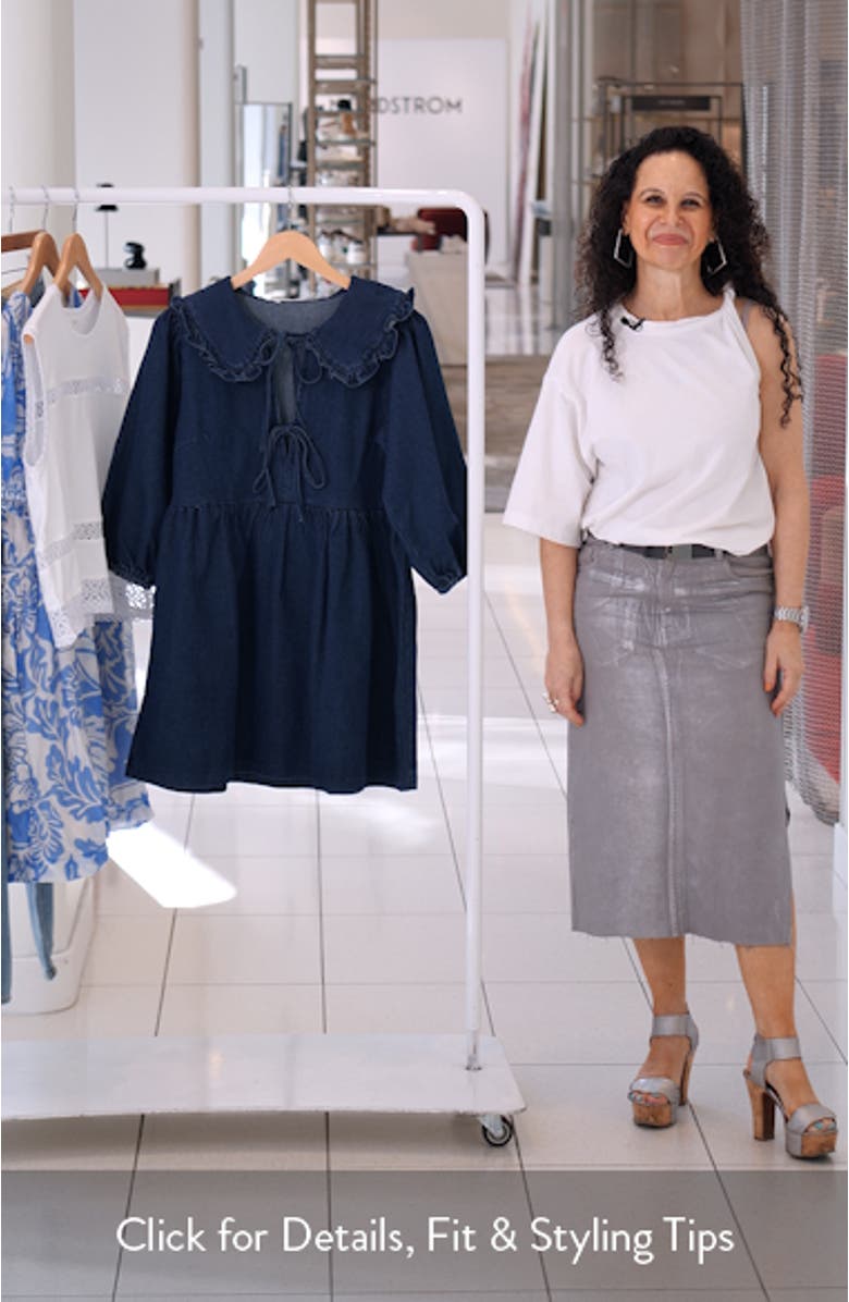 Frill Collar Denim Minidress, sales video thumbnail