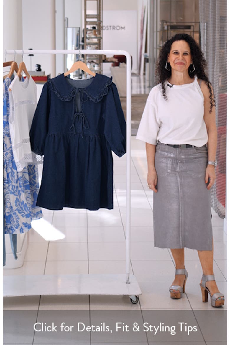 Frill Collar Denim Minidress video