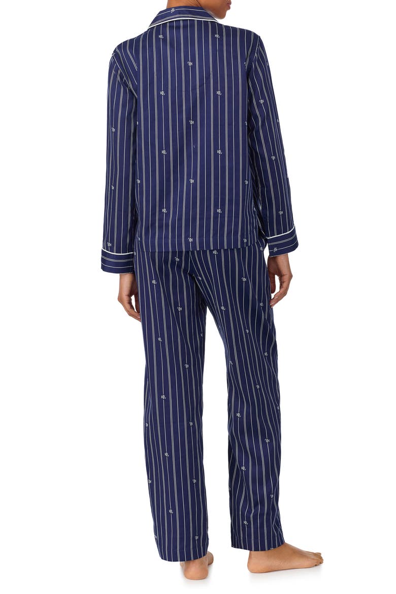 Print Cotton Blend Pajamas, Alternate, color, NAVY PRINT