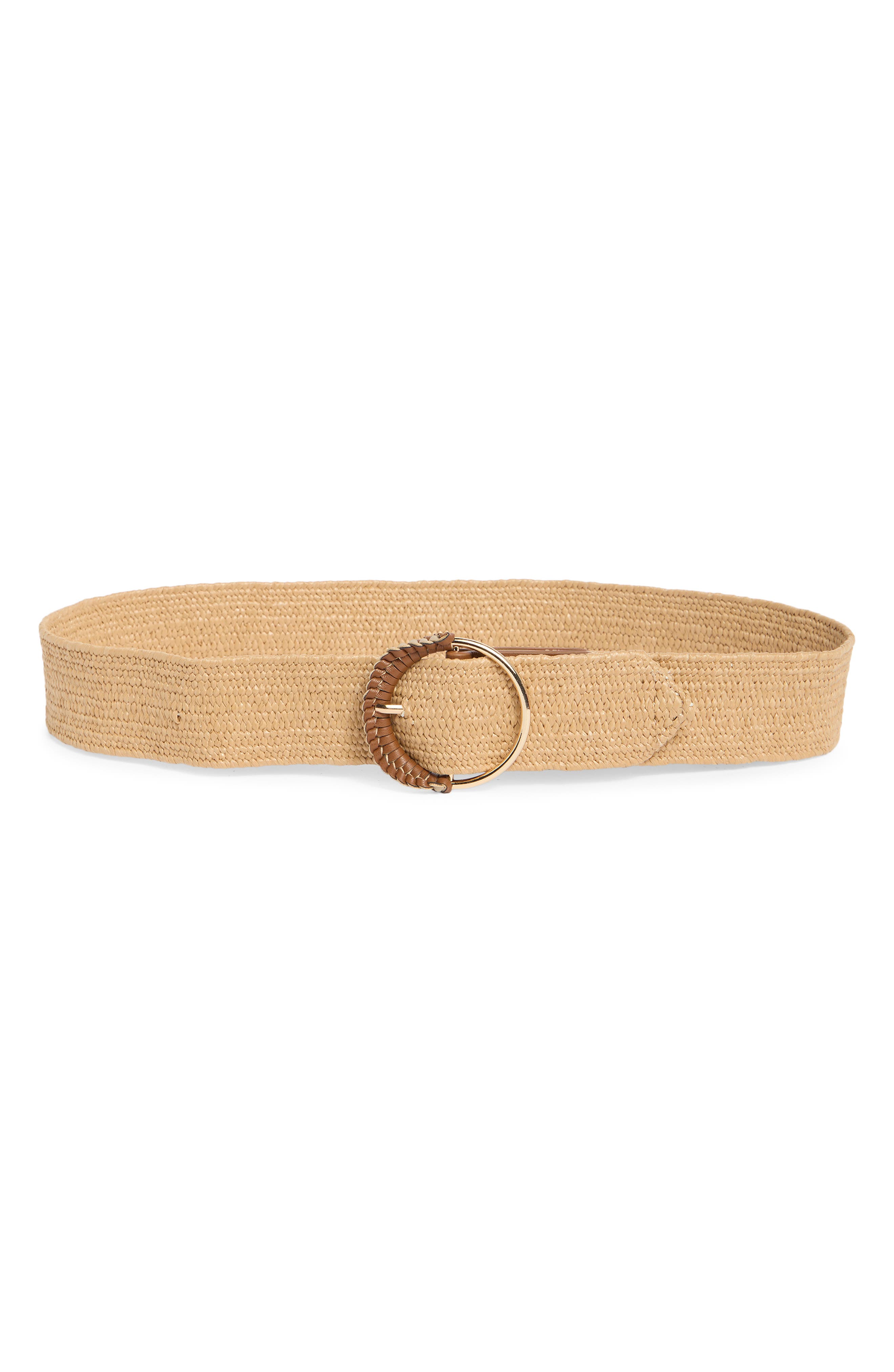 Vince Camuto Circle Buckle Stretch Woven Belt