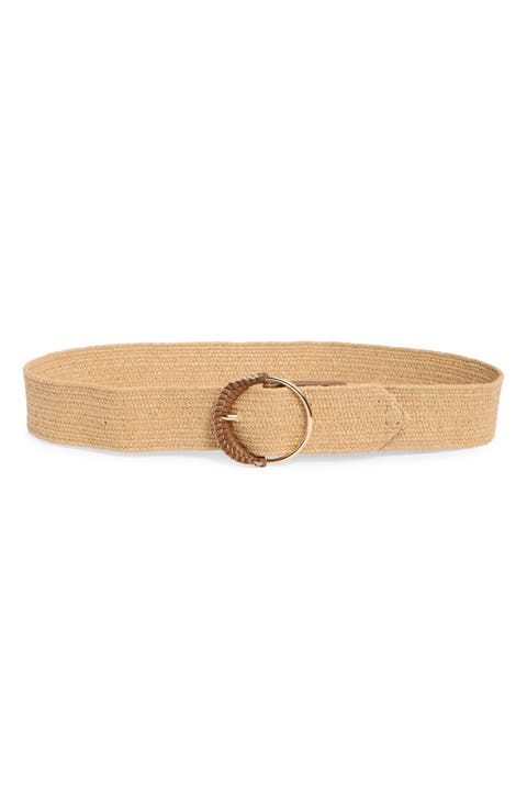 Circle Buckle Stretch Woven Belt