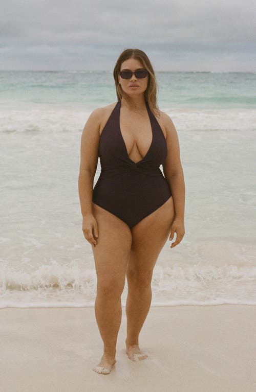 Mango Drape Halter One-piece Swimsuit