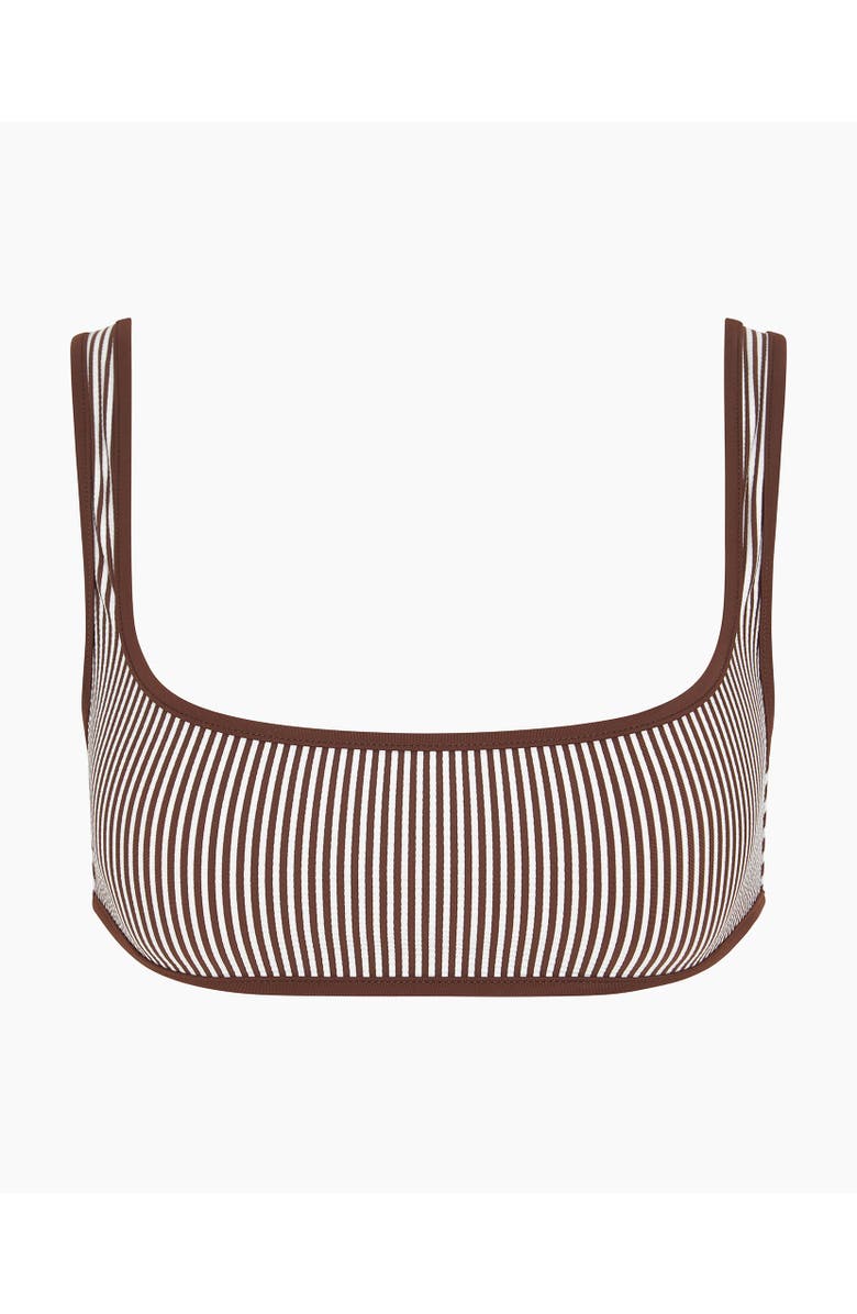 Onia Claire Tricot Bikini Top, Alternate, color, Brown/White