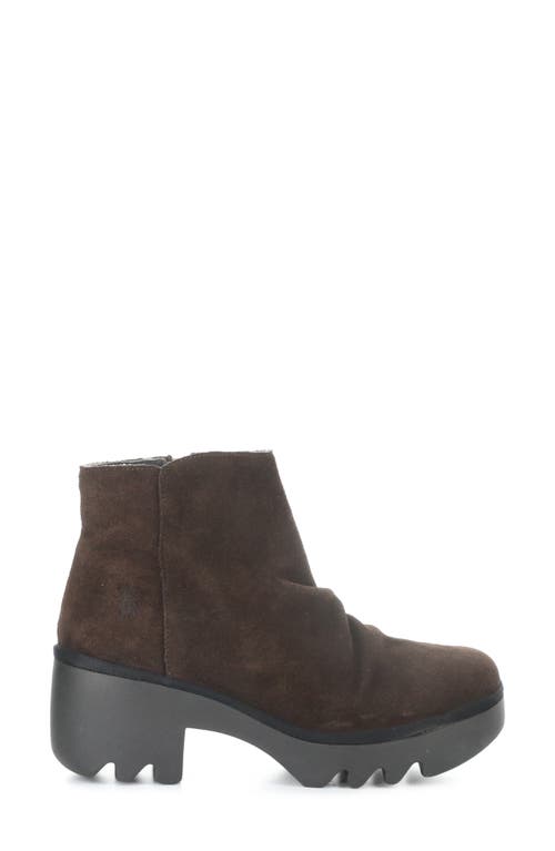 Fly London Tulp Lug Sole Platform Bootie In Brown