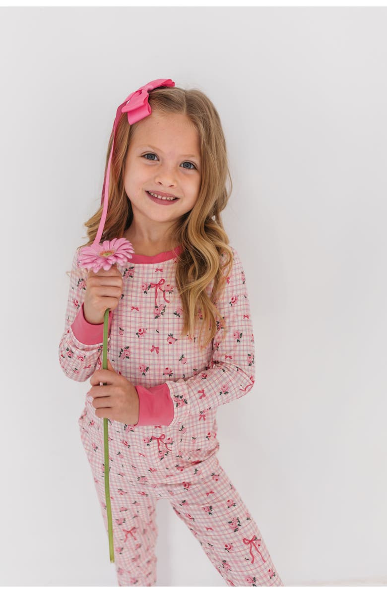 In My Jammers Charlotte Two-Piece Sleepwear Set, Alternate, color, Pink Floral Plaid