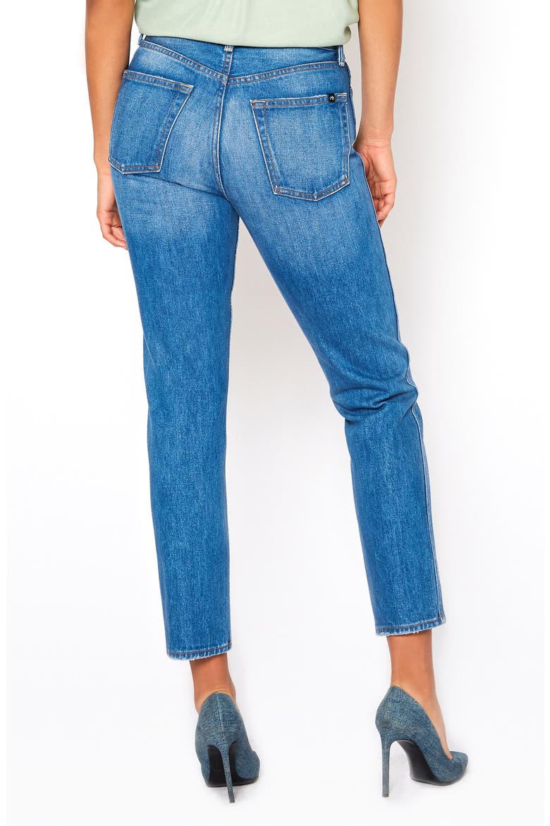 Eve Distressed High Waist Slim Crop Straight Leg Jeans, Alternate, color, AGRA