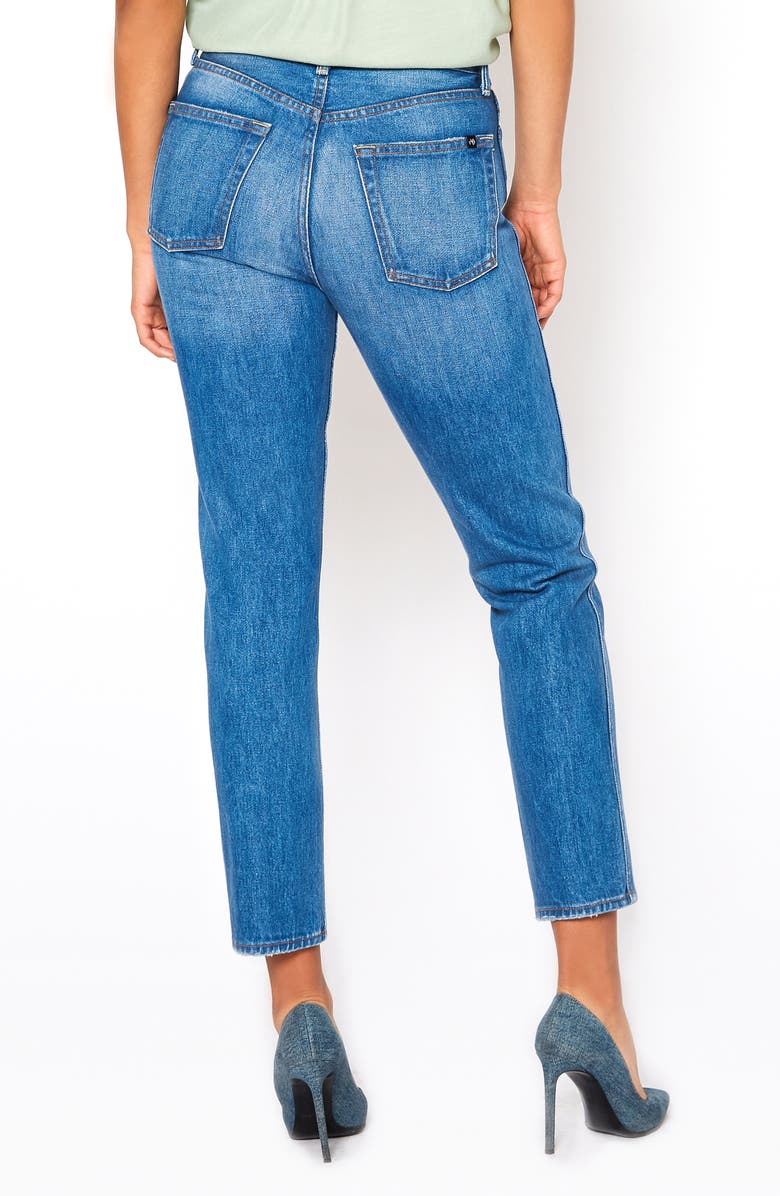 NOEND Eve Distressed High Waist Slim Crop Straight Leg Jeans, Alternate, color, Agra