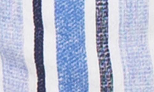 Liverpool Los Angeles Stripe Drawstring Shorts In White/blue Stripe Print