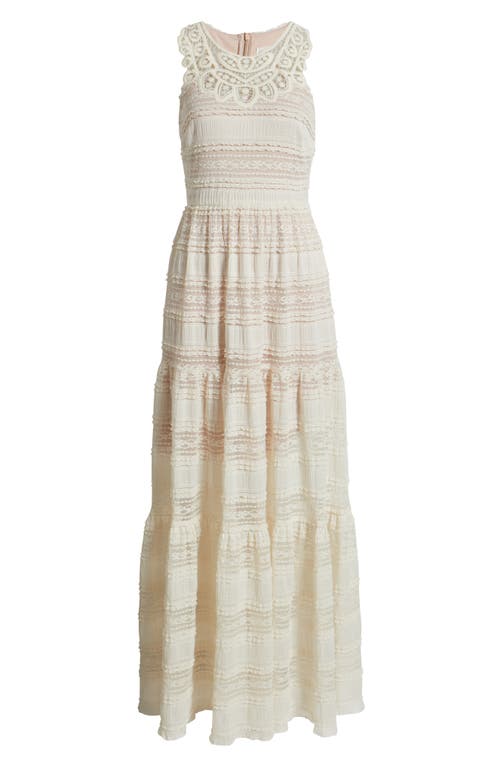 Eliza J Petite V-neck Sleeveless Lace Maxi Dress In Multi