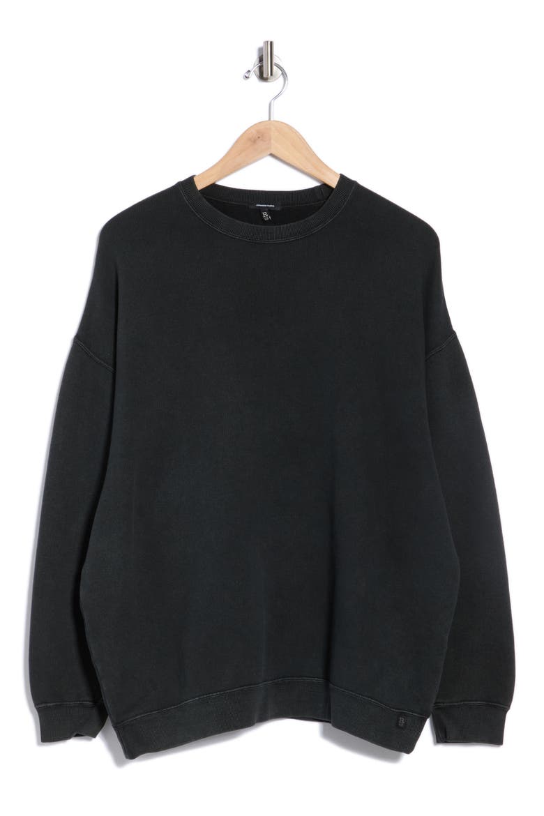 Oversize Cotton Blend Sweatshirt, Alternate, color, ACID BLACK