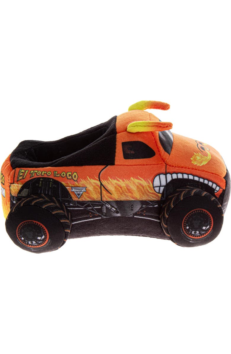 Monster Jam Boys' 3D Plush Slippers, Alternate, color, Orange Black
