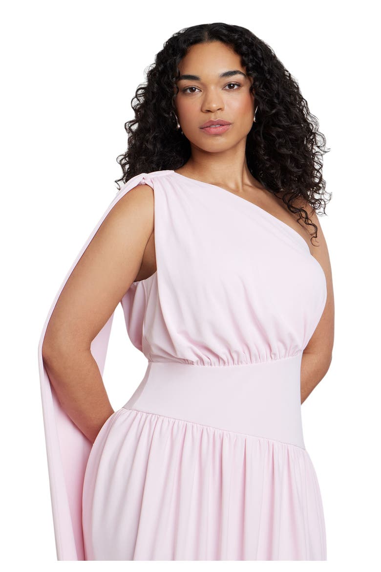 One Shoulder Draped Maxi Dress, Alternate, color, PINK LADY