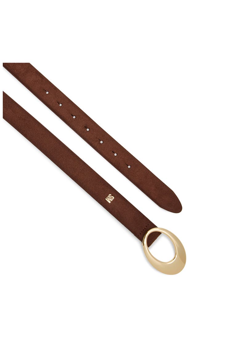 Faux Suede Organic Buckle Belt, Alternate, color, CHOCOLATE