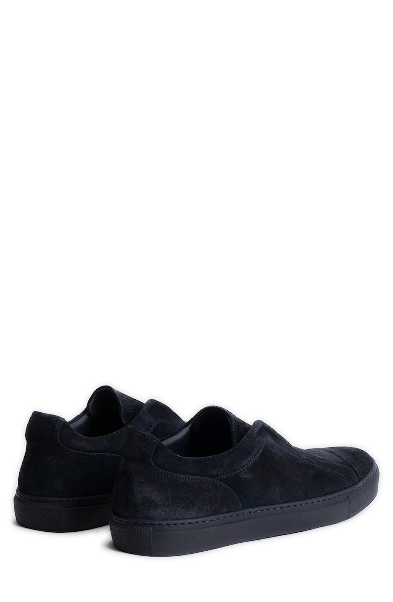Catro Laceless Suede Slip-On Sneaker, Alternate, color, NAVY