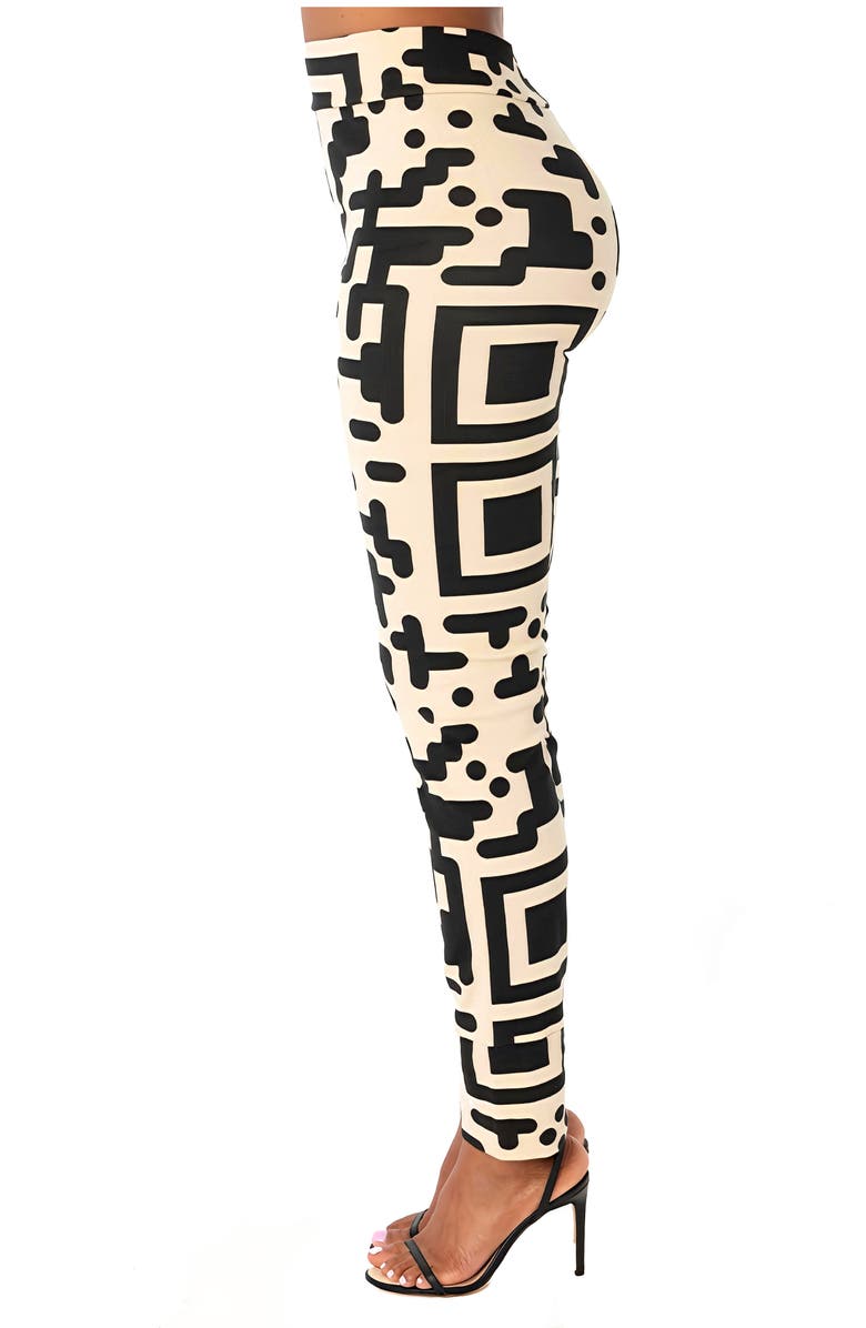 Dai Moda QR Code Abstract Print Leggings, Alternate, color, 