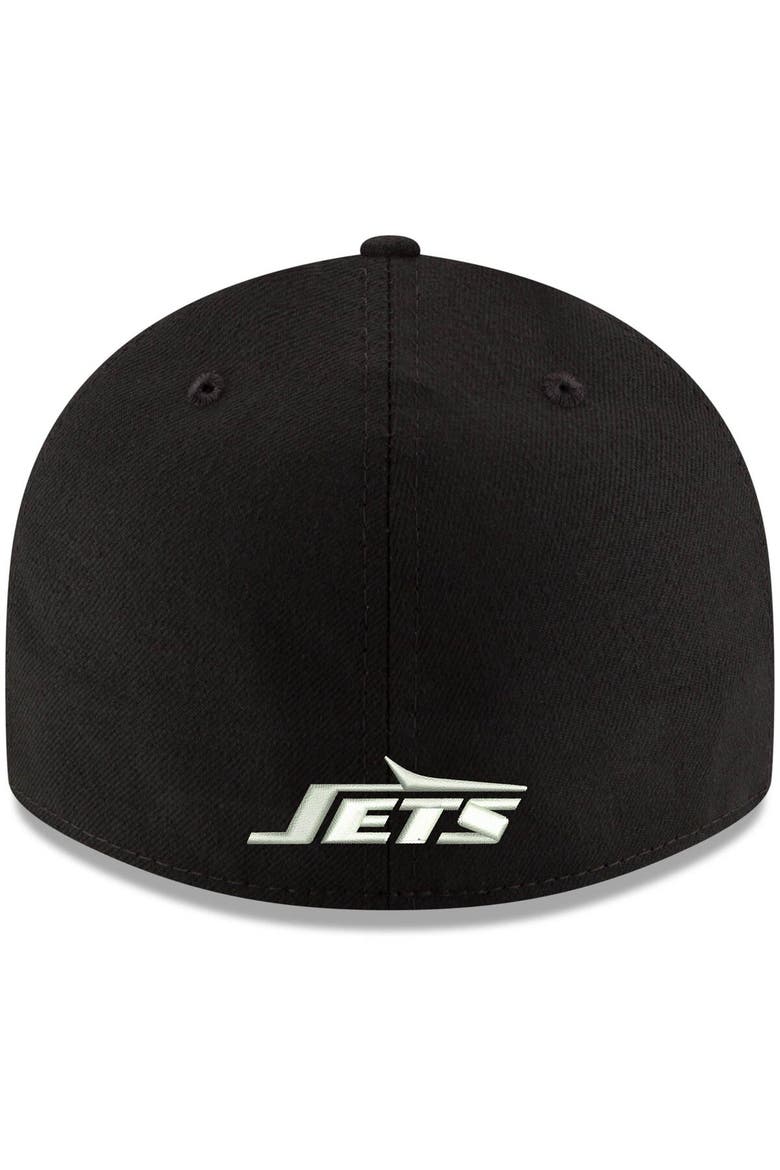 Men's New Era Black New York Jets Omaha Throwback Low Profile 59FIFTY Fitted Hat, Alternate, color, Black