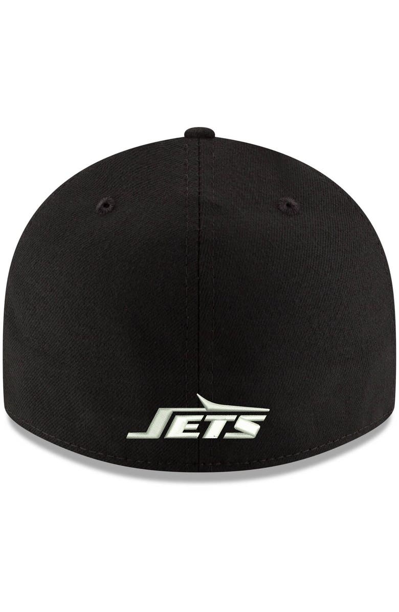New Era Men's New Era Black New York Jets Omaha Throwback Low Profile 59FIFTY Fitted Hat, Alternate, color, Black