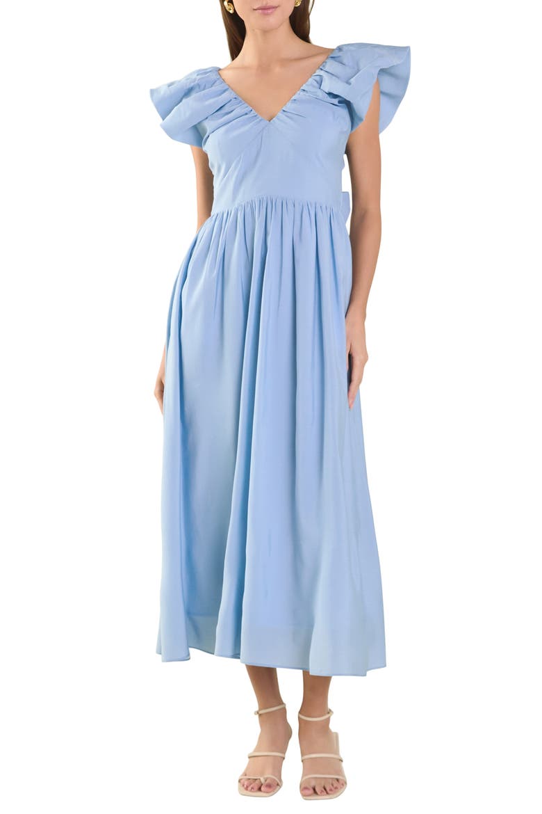 Tie Back Maxi Dress, Main, color, POWDER BLUE