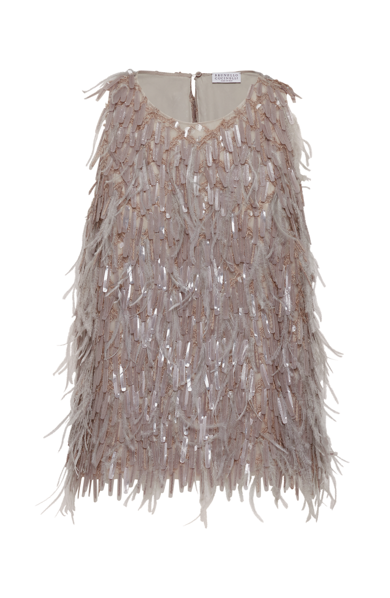 Brunello Cucinelli Dazzling Embroidery top, Main, color, 