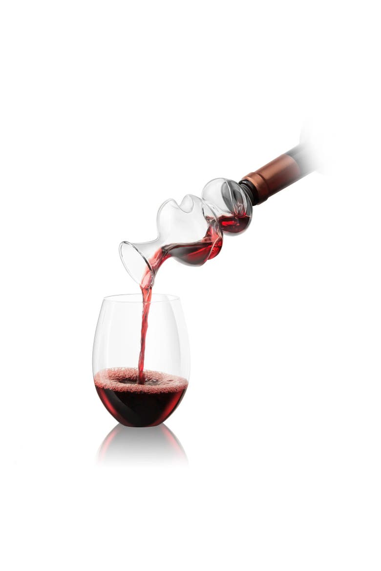 On The Bottle Conundrum Wine Aerator, Glass & BPA-Free Silicone, Main, color, Clear