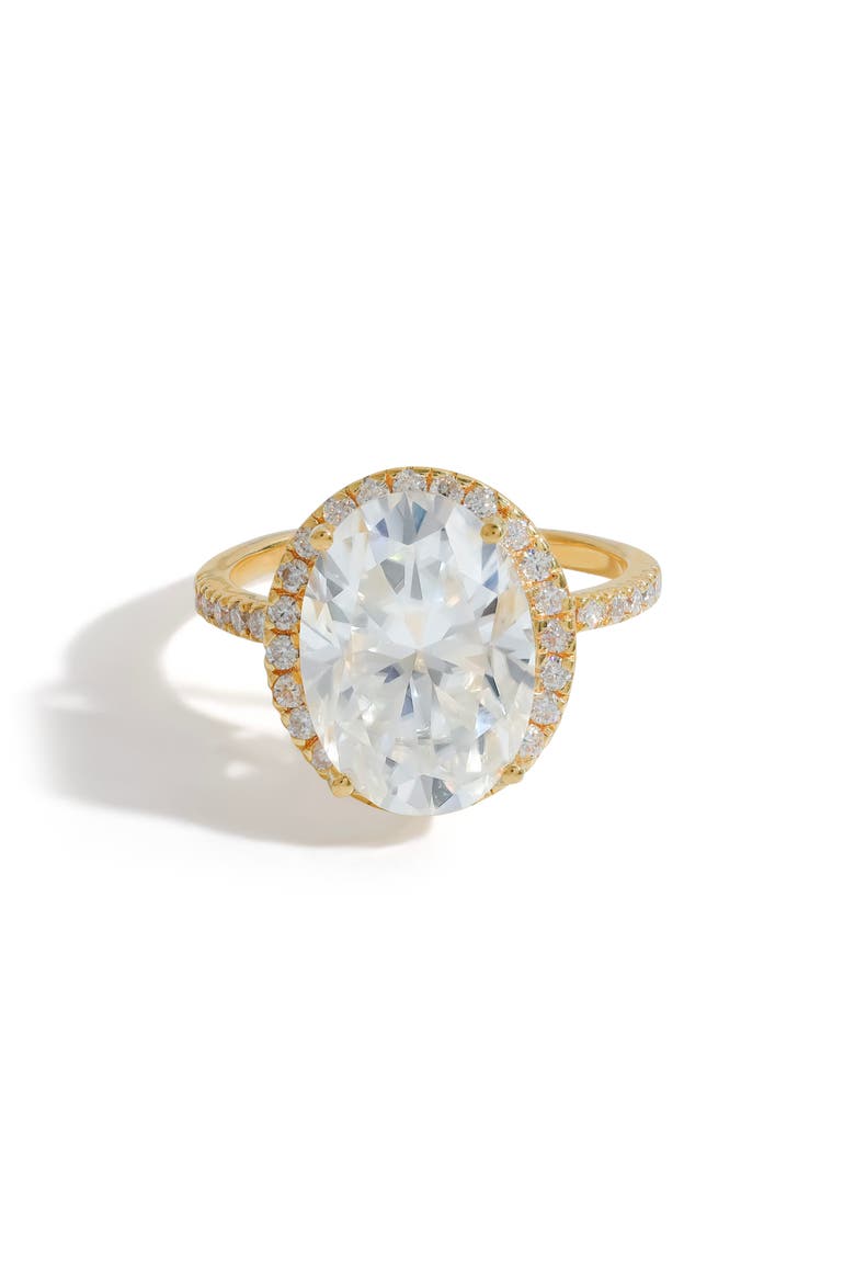 Lab Created Moissanite Halo Ring, Alternate, color, WHITE
