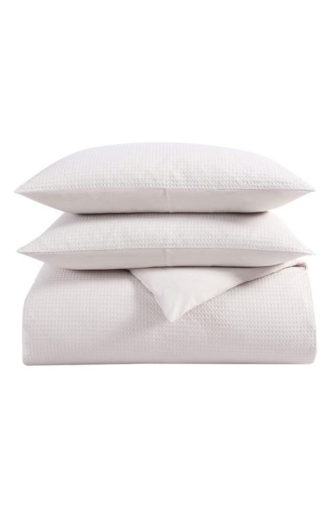 Waffle Piqué Duvet Cover & Sham Set