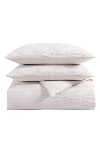 Vera Wang Waffle Piqué Duvet Cover & Sham Set In White