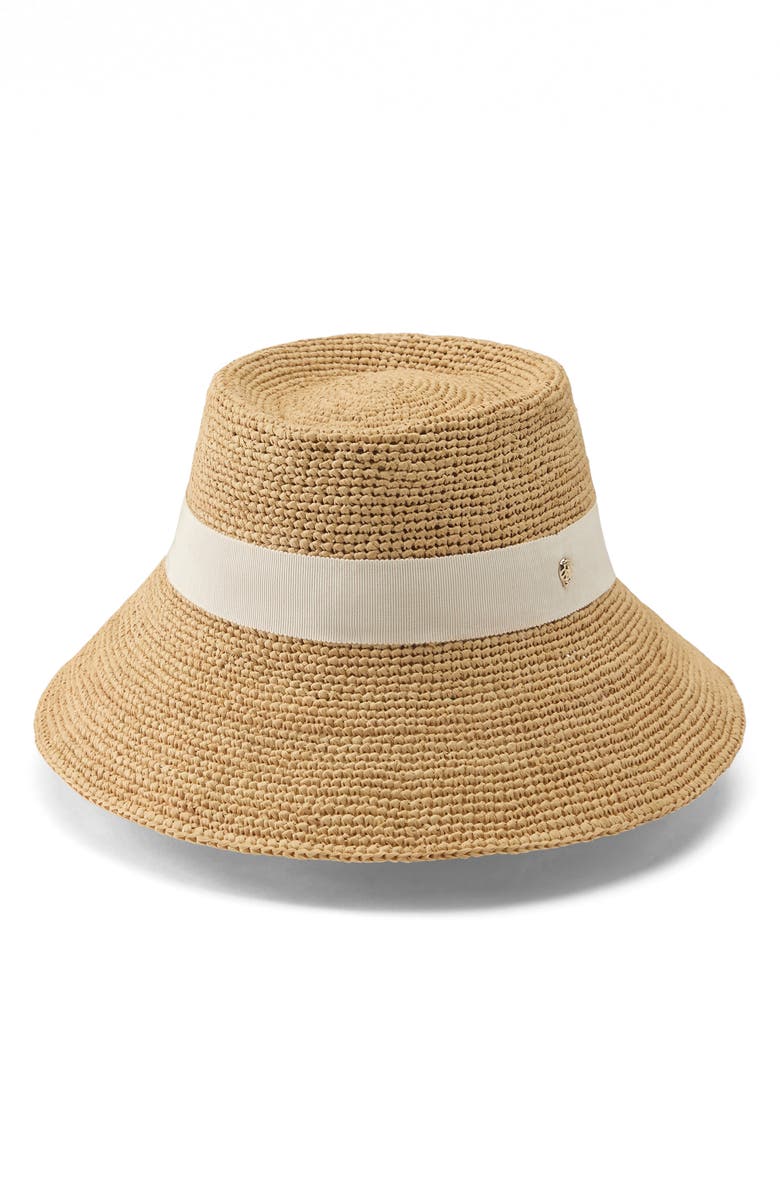 Helen Kaminski Clover Raffia Porkpie Hat, Main, color, Natural/ Cream