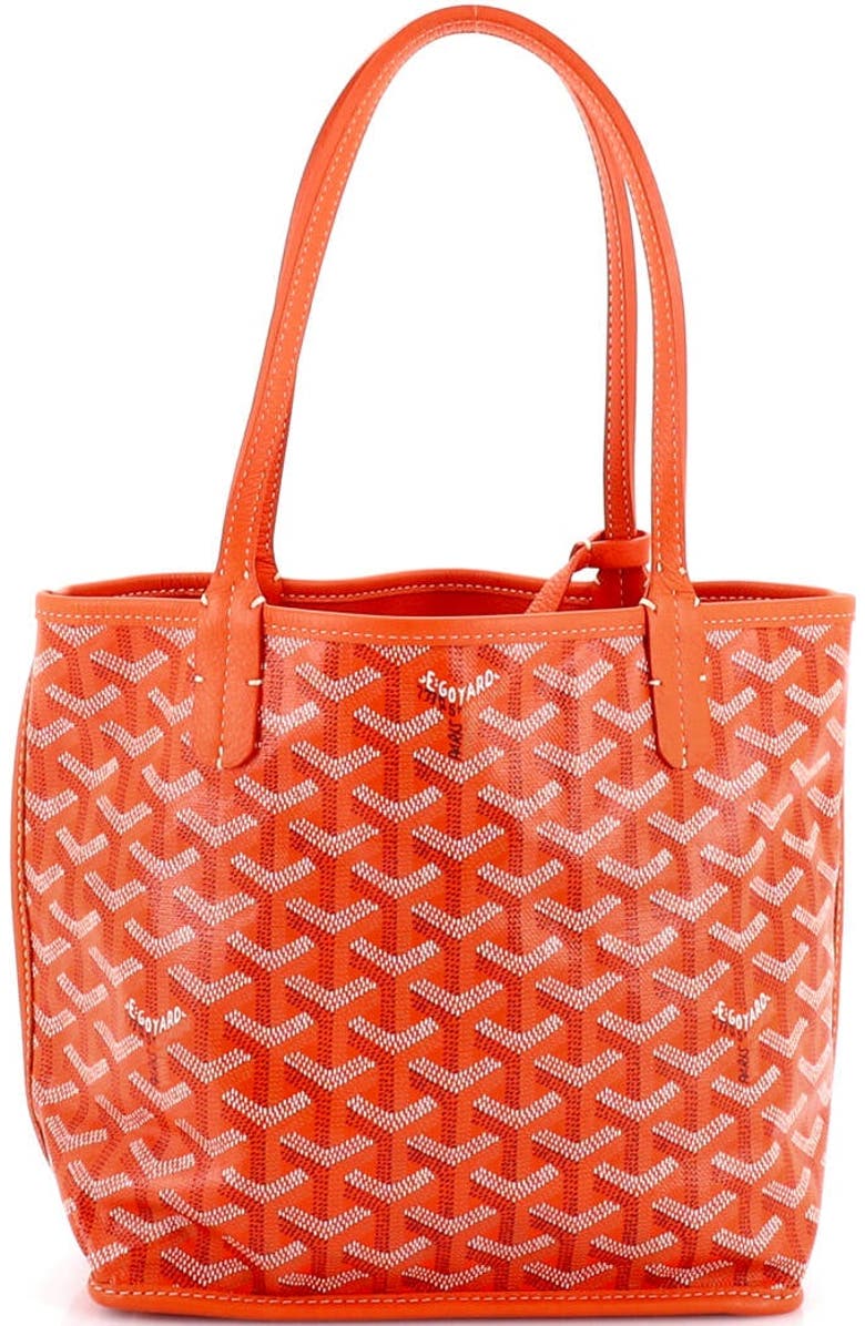 Pre-Owned Goyard Anjou Reversible Tote Coated Canvas Mini, Alternate, color, Orange