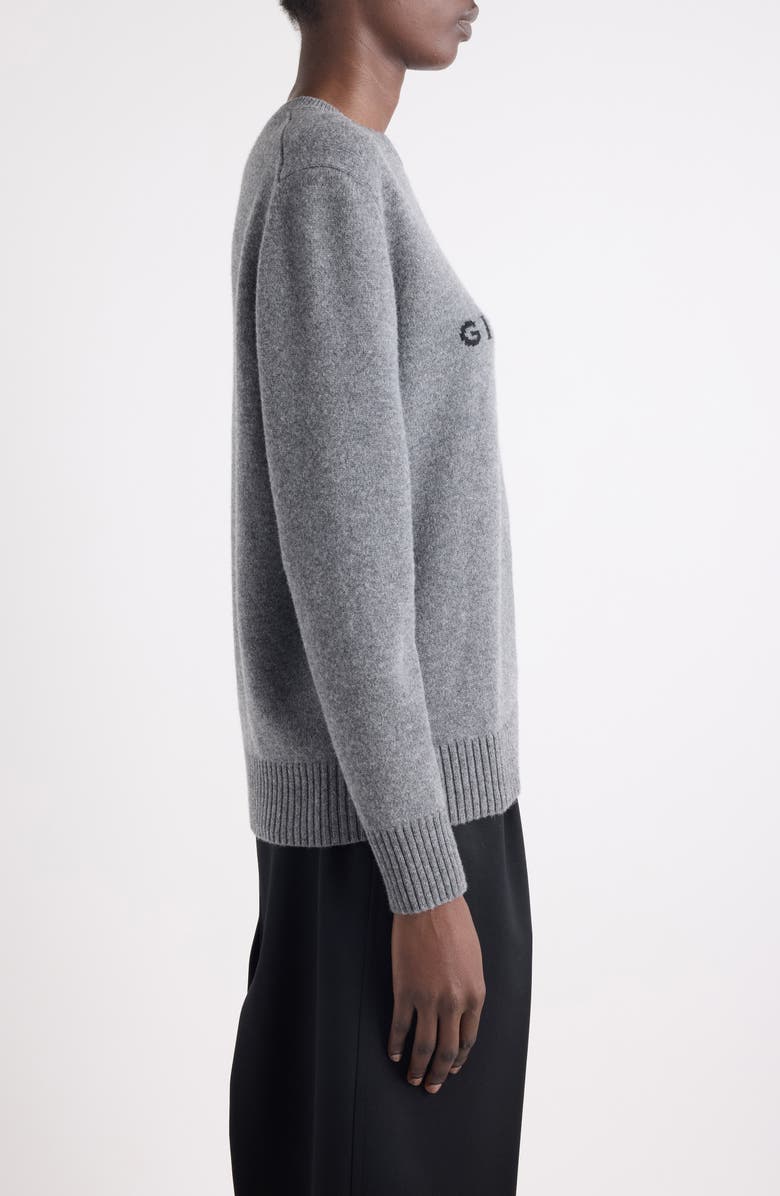 Givenchy Logo Intarsia Wool & Cashmere Sweater, Alternate, color, Slate Blend