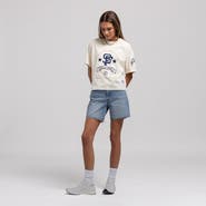 Mitchell & Ness Women's Mitchell & Ness Cream San Francisco Giants Cooperstown Yacht Rock Boxy Cropped T-Shirt