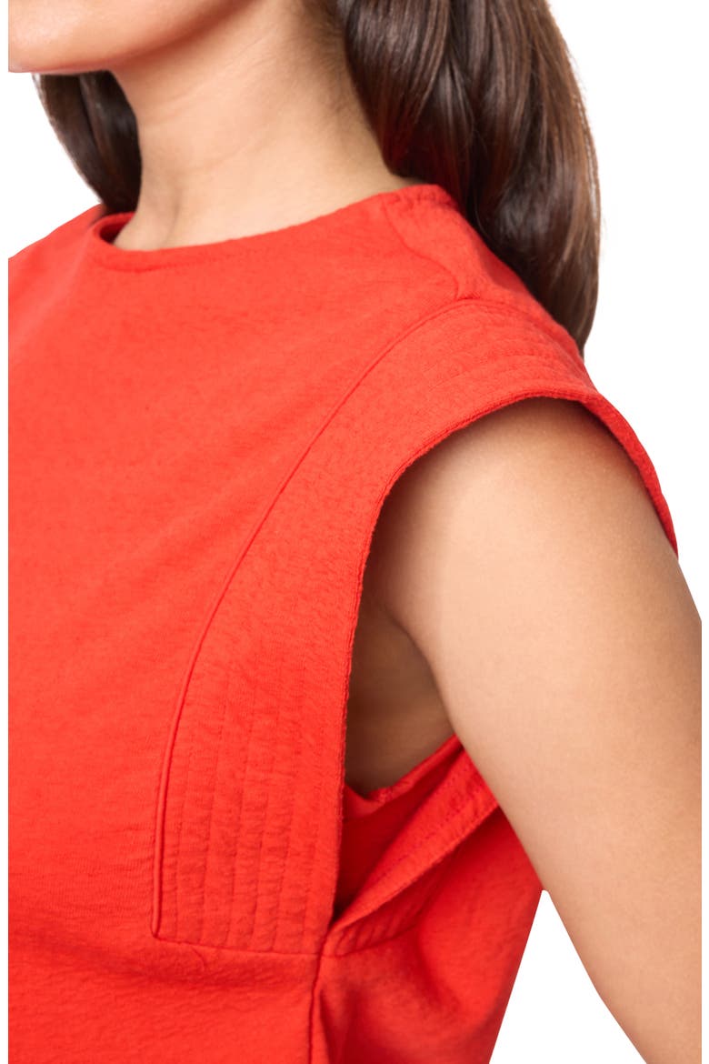 Cap Sleeve Cotton T-Shirt, Alternate, color, FLAME RED