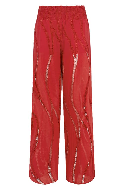 Vix Paula Hermanny Raspberry Babi Cover-up Pants In Red