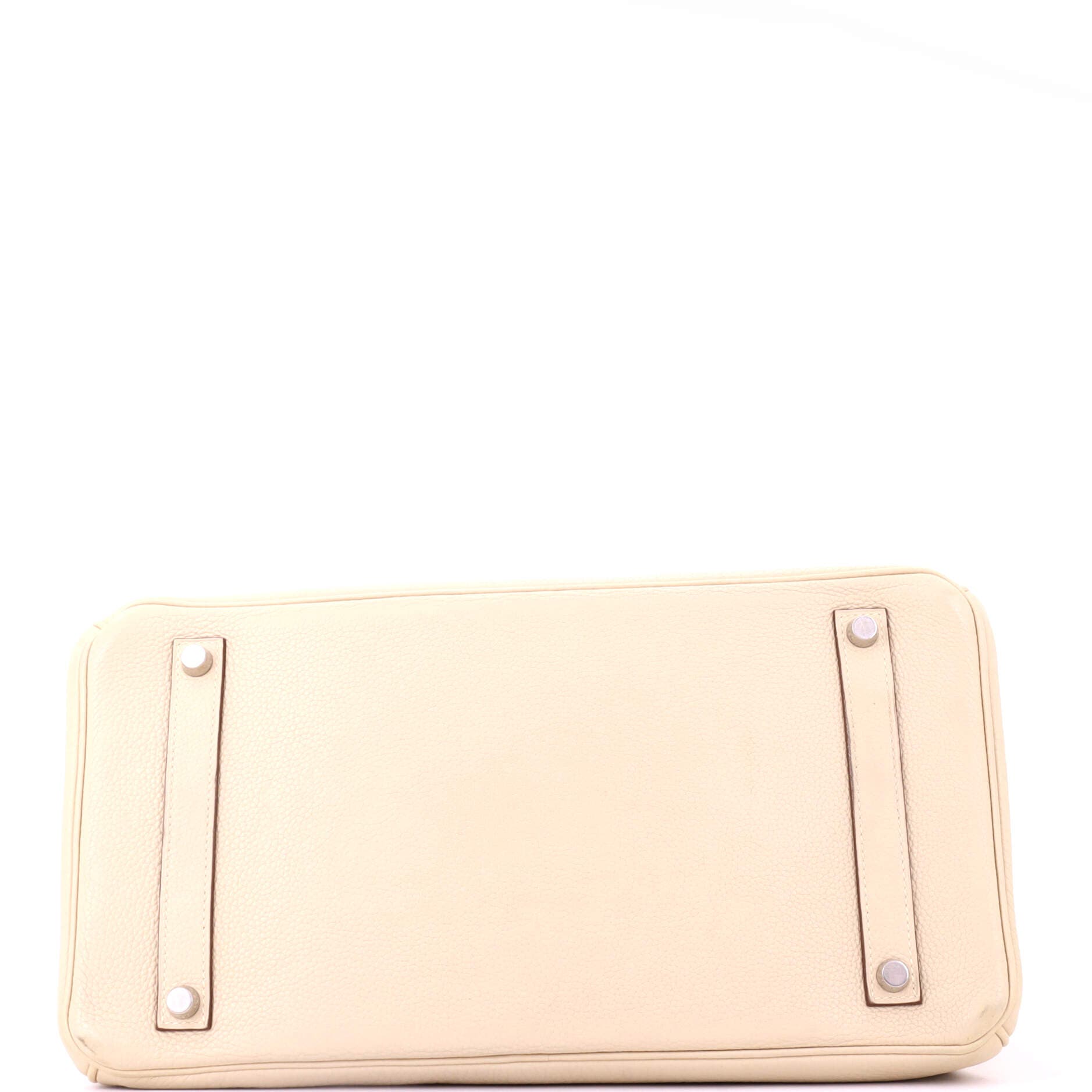 Pre-Owned Hermes Birkin Handbag Light Clemence with Palladium Hardware 35, Alternate, color, Parchemin