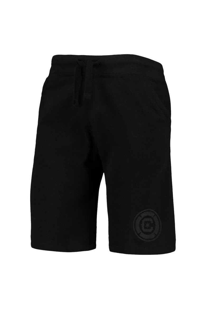 Men's Mitchell & Ness Chicago Fire All Black Fleece Shorts, Alternate, color, Black